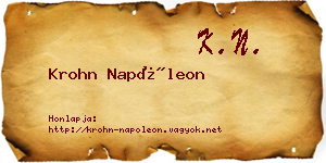 Krohn Napóleon névjegykártya